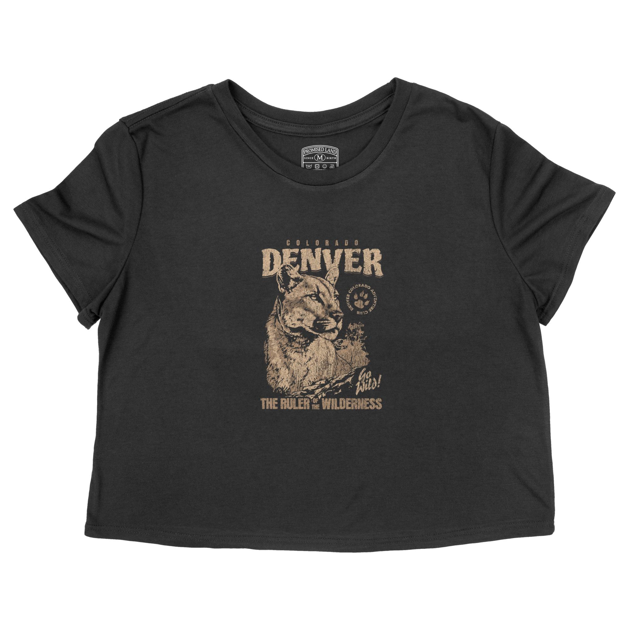 Denver Cropped Tee in Black - front view