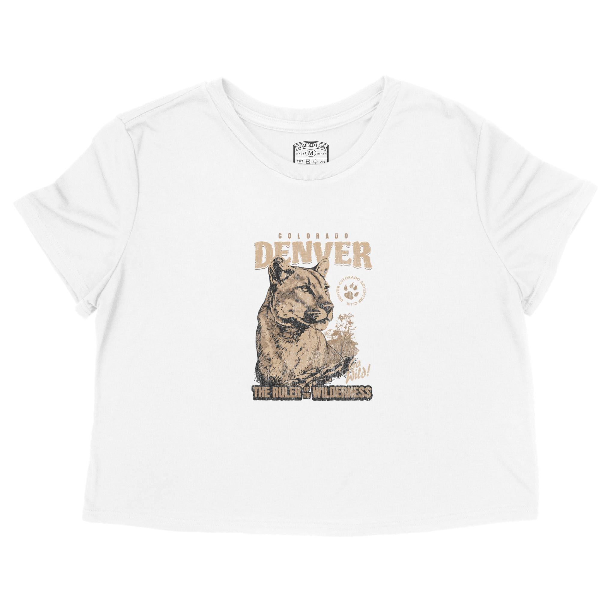 Denver Cropped Tee in White - front view