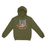 Asbury Park Kitten Club Hoodie in Military Green - front view