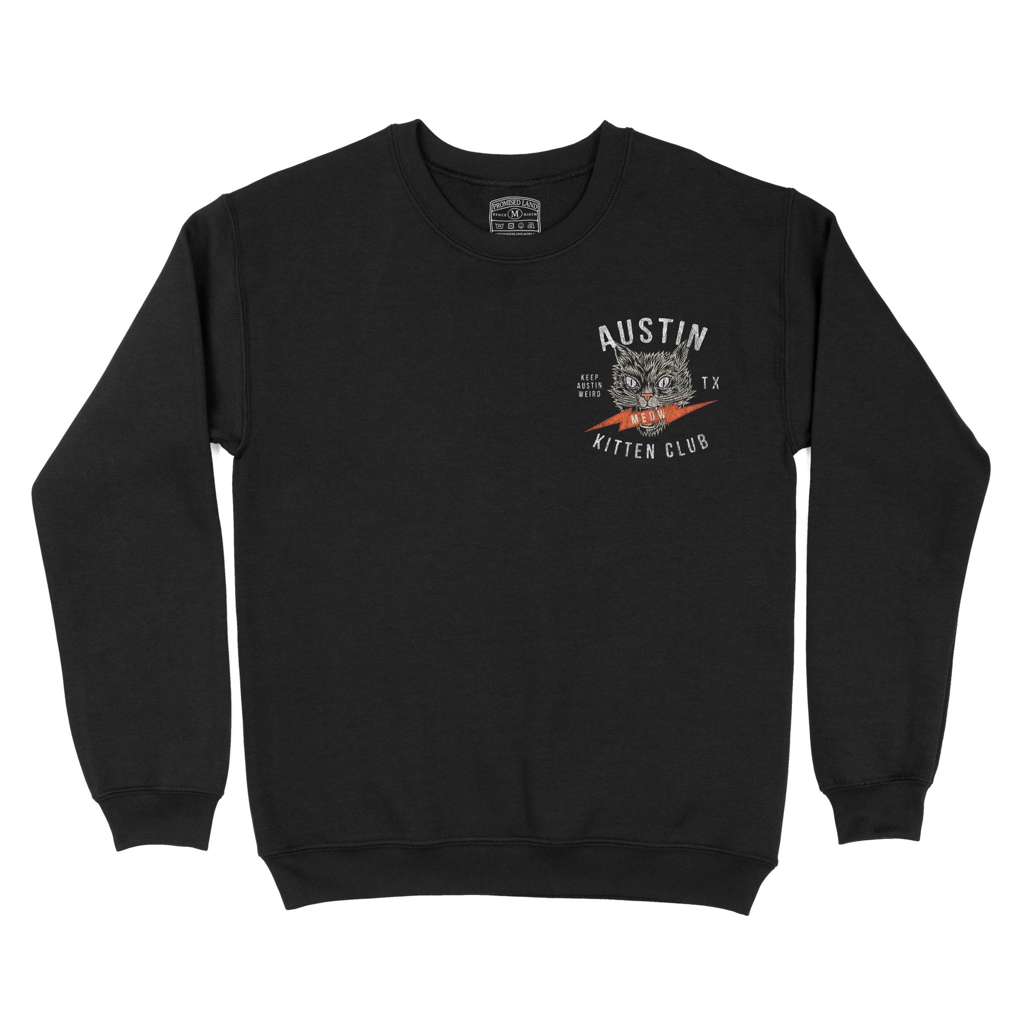 Austin Kitten Club Crewneck Black front