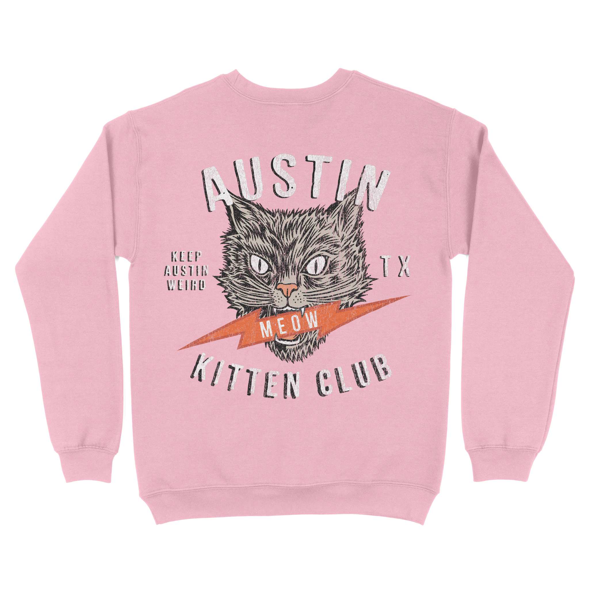 Austin Kitten Club Crewneck Light Pink back