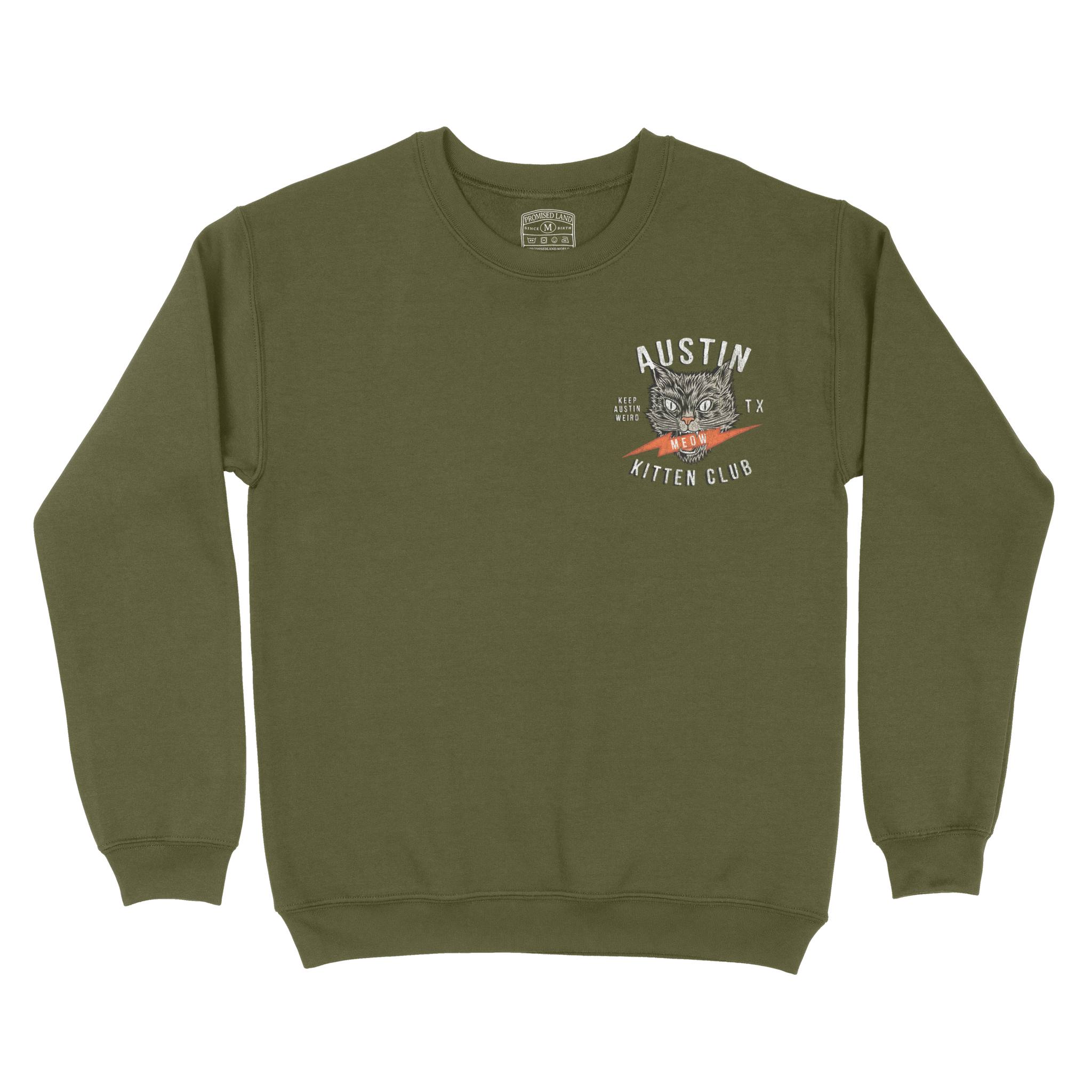 Austin Crewneck in Military Green - front view