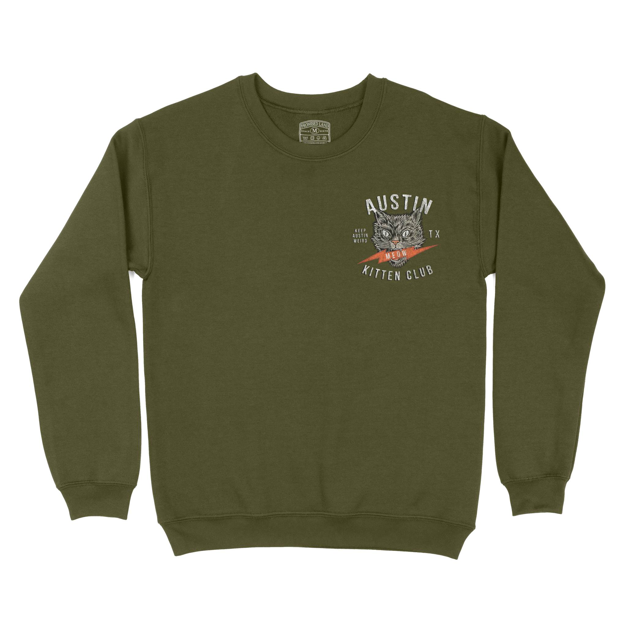 Austin Kitten Club Crewneck Military Green front