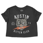 Austin Kitten Club Cropped Tee Black front