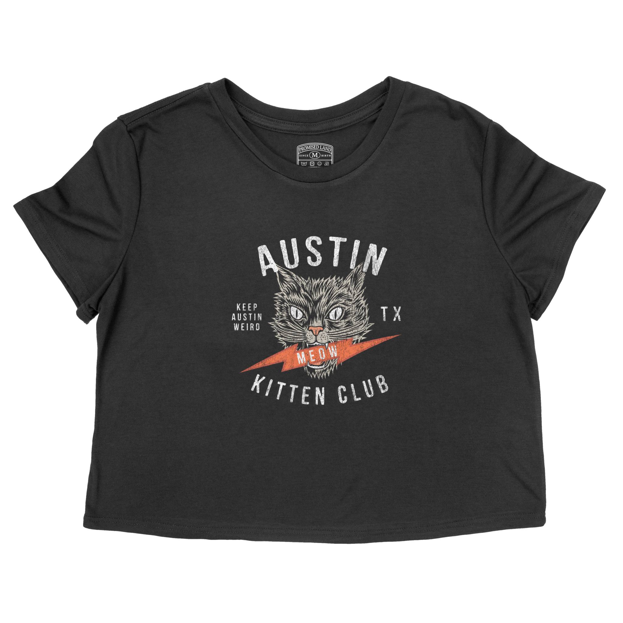 Austin Cropped Tee in Black - front view