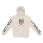 Austin Kitten Club Hoodie in Natural - front view with sleeves