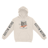 Austin Kitten Club Hoodie in Natural - front view with sleeves