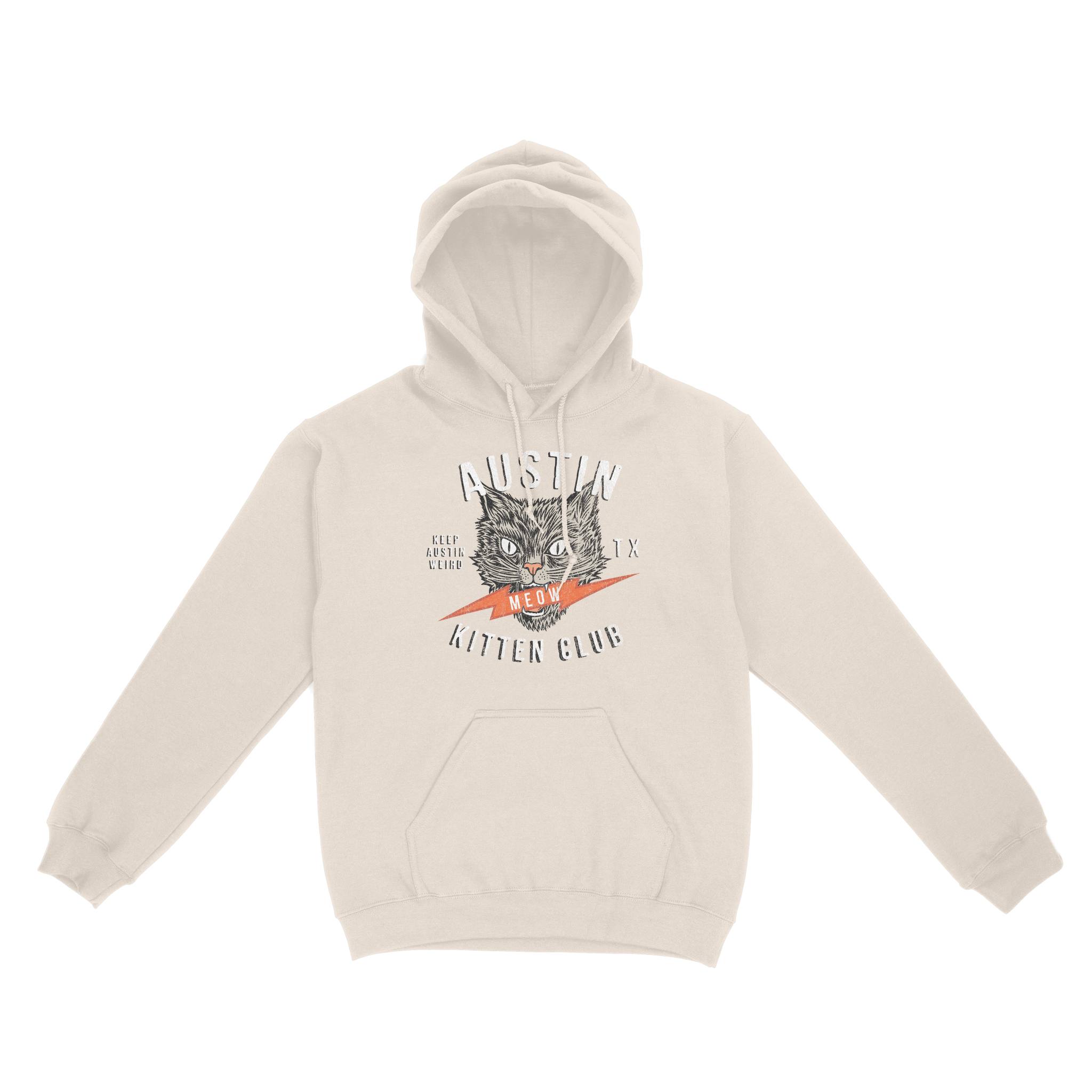 Austin Kitten Club Hoodie in Natural - front view