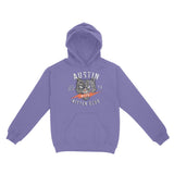 Austin Kitten Club Hoodie in Violet - front view