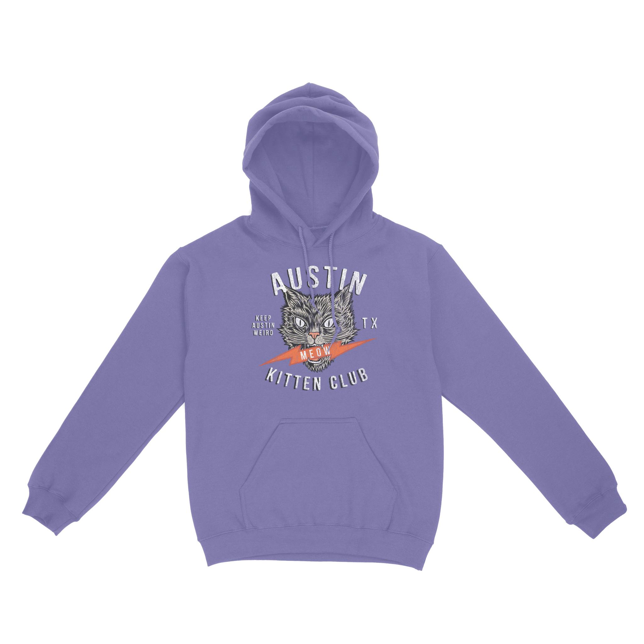 Austin Kitten Club Hoodie in Violet - front view