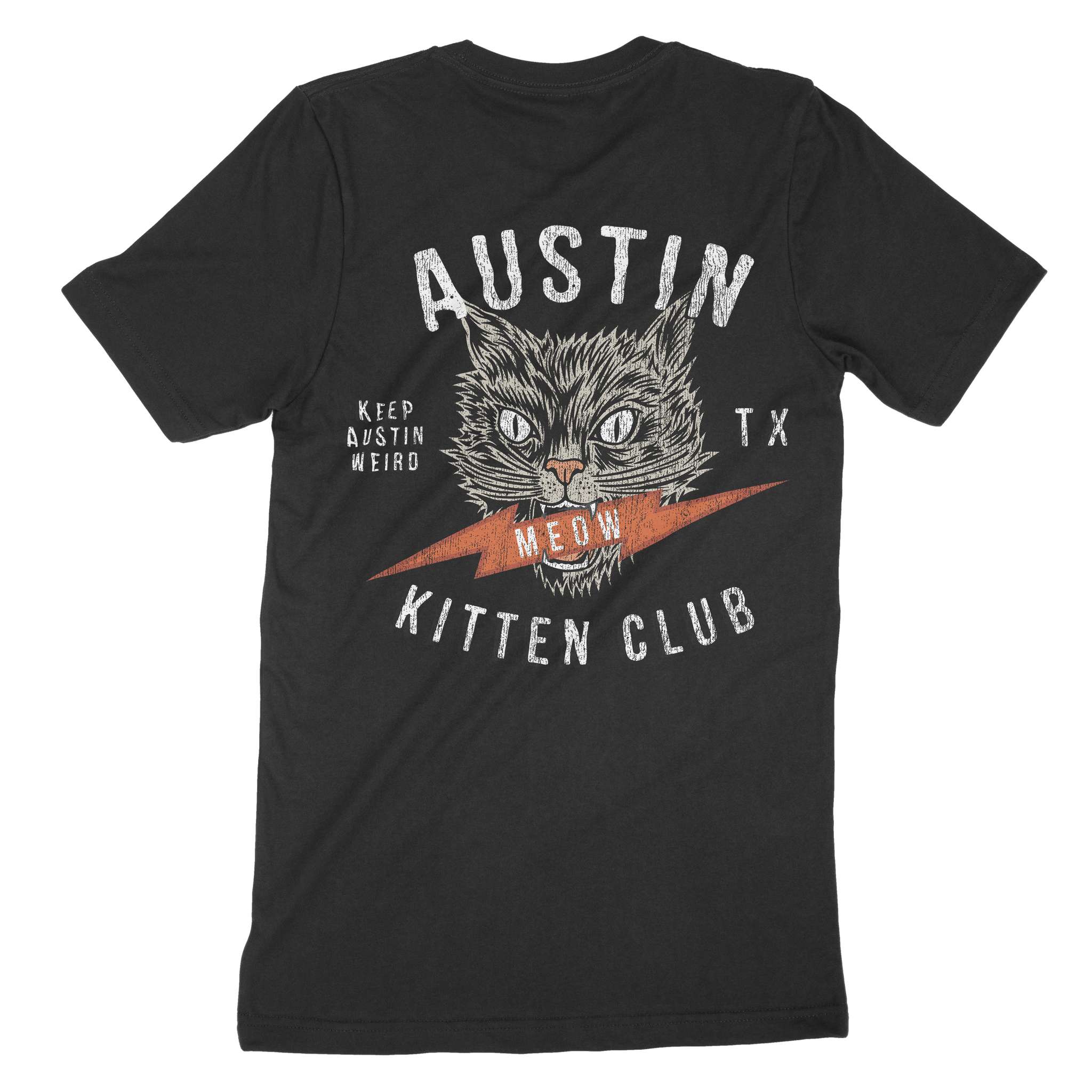 Austin Kitten Club T-Shirt Black back