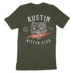 Austin Kitten Club T-Shirt Military Green back