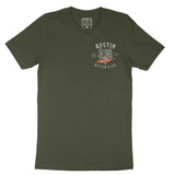 Austin Kitten Club T-Shirt Military Green front