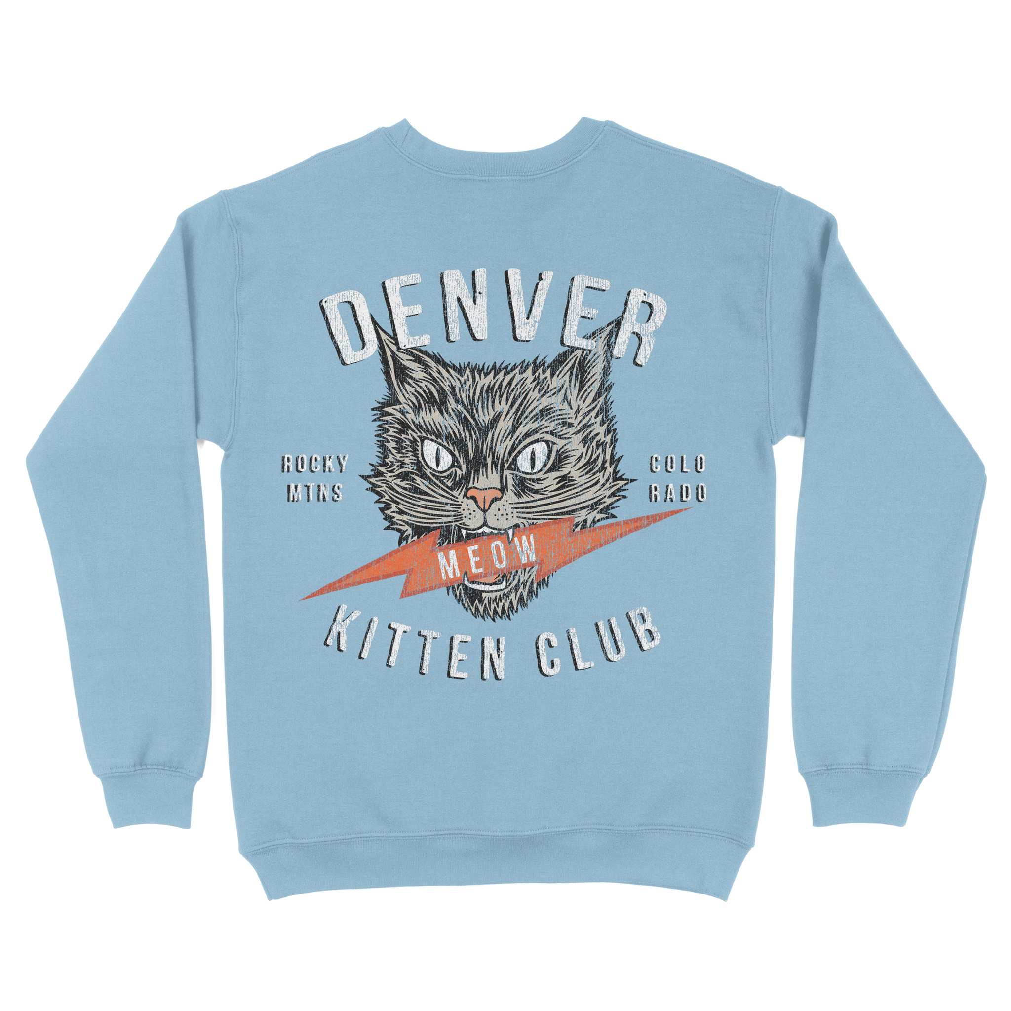 Denver Kitten Club Crewneck Light Blue back