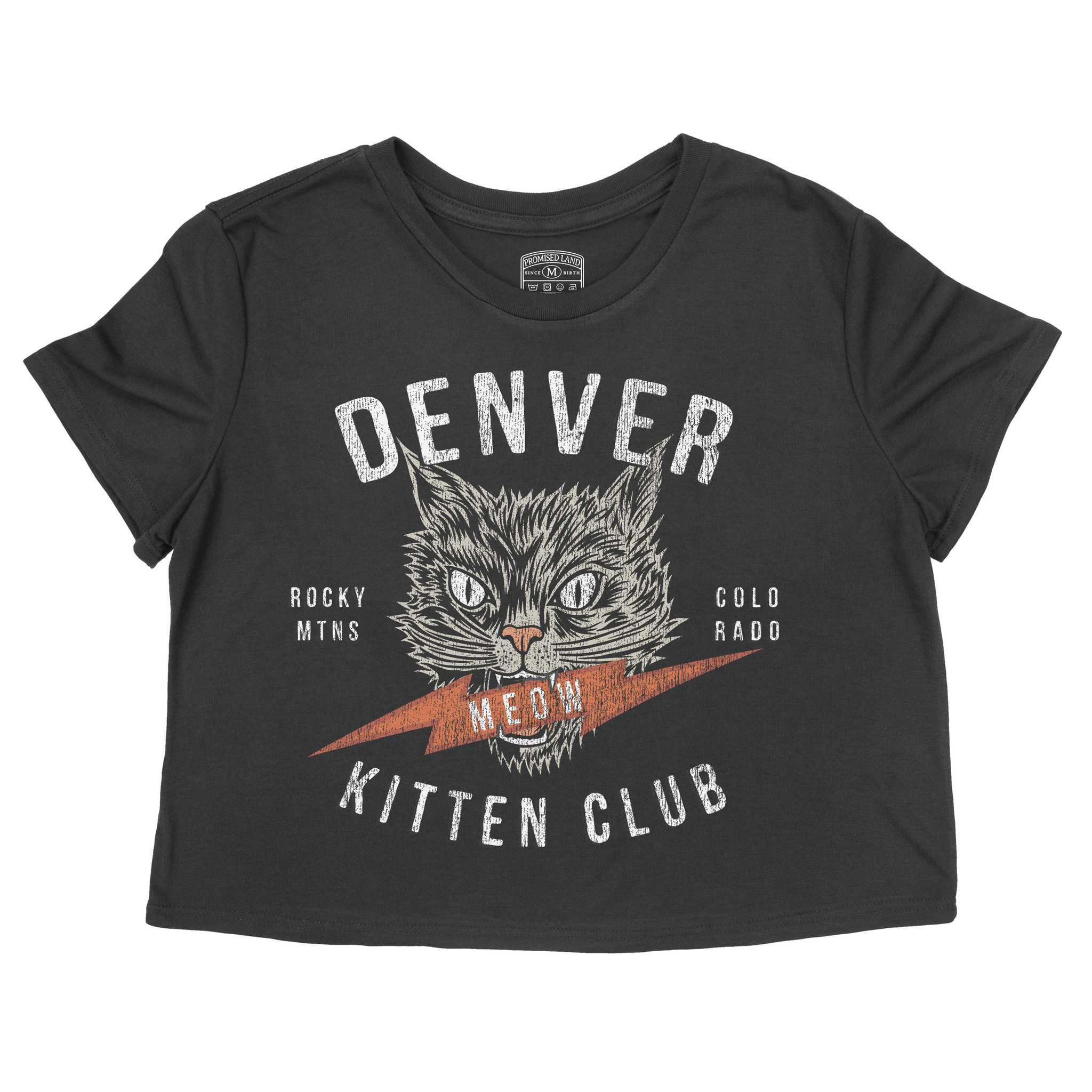 Denver Kitten Club Cropped Tee Black front