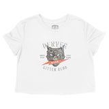 Denver Kitten Club Cropped Tee in White - front view