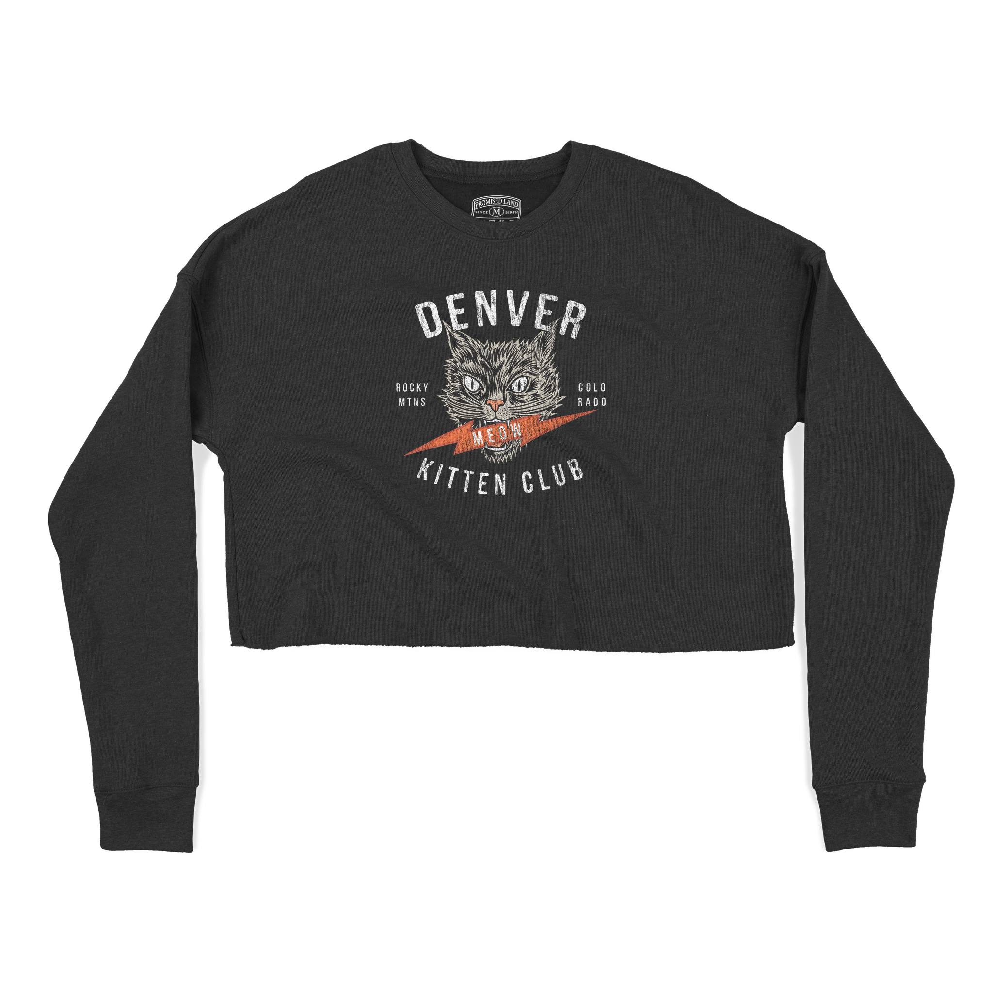 Denver Cropped Crew in Black - front view