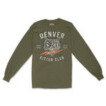 Denver Kitten Club Longsleeve in Military Green - front view