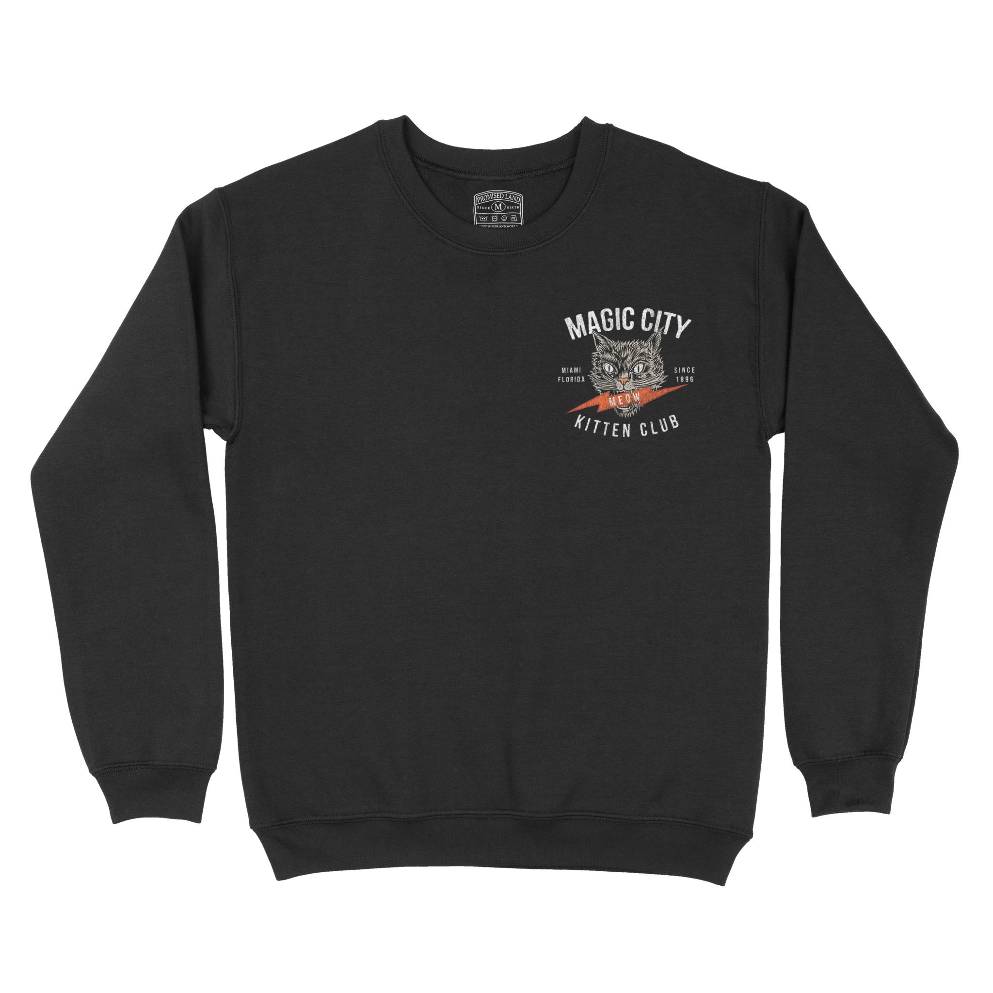 Miami Crewneck in Black - front view
