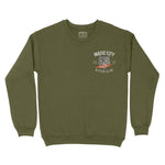 Miami Crewneck in Military Green - front view