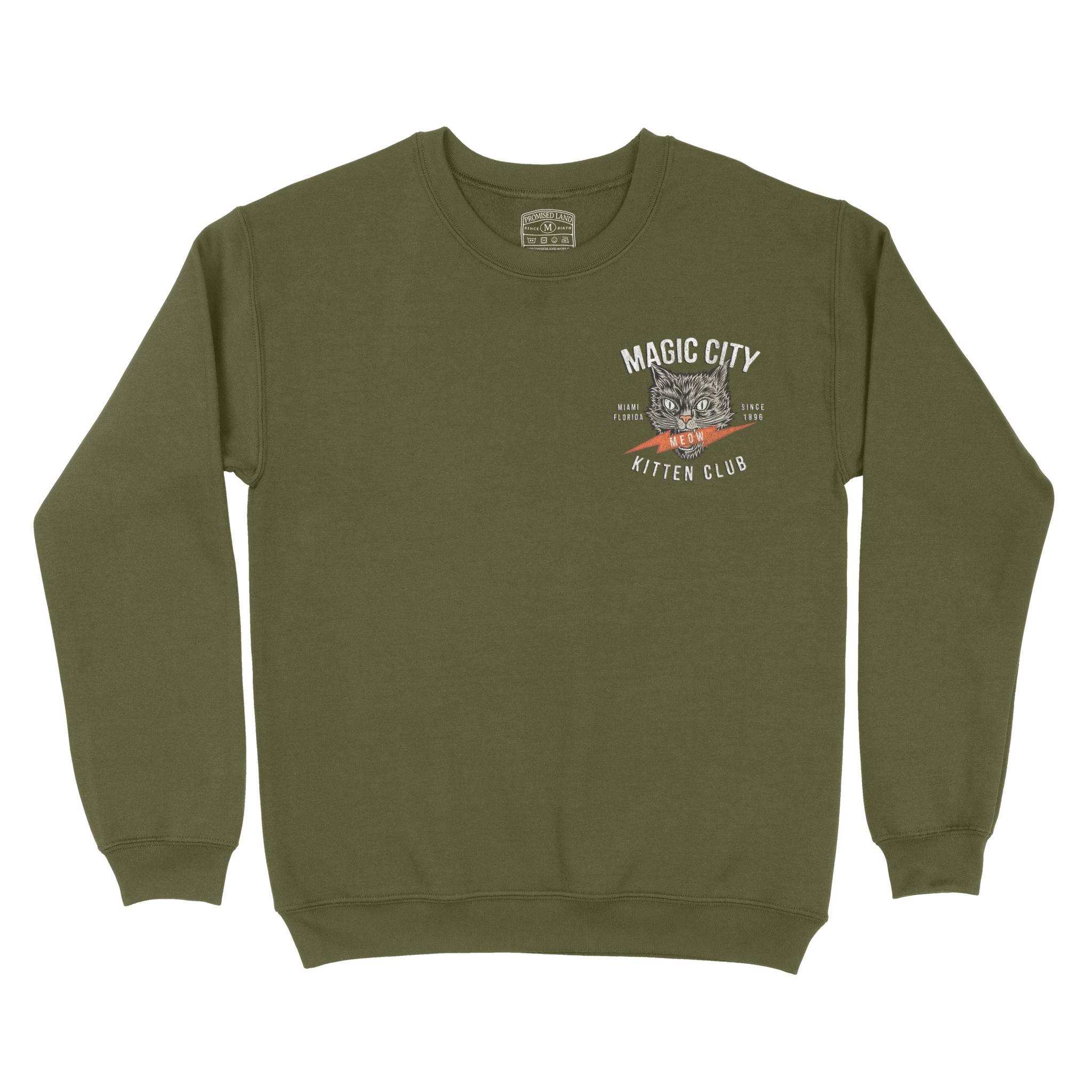 Miami Crewneck in Military Green - front view