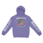 Miami Hoodie in Violet - front-sleeves view