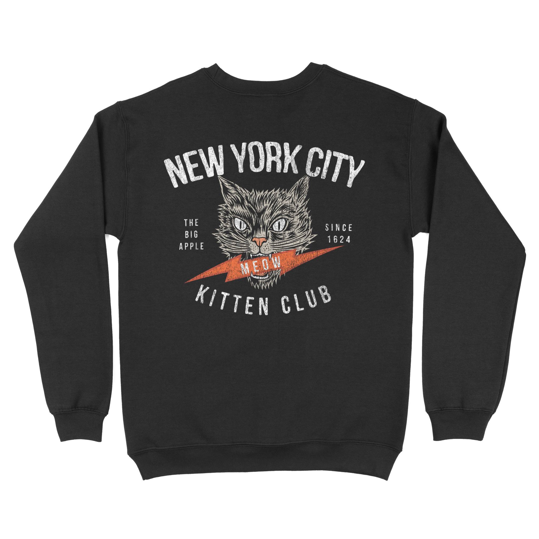 New York Crewneck in Black - back view