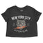 New York Kitten Club Cropped Tee in Black - front view