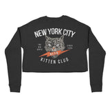 New York Cropped Crew in Black - back view