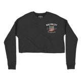 New York Cropped Crew in Black - front view