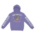 New York Hoodie in Violet - front-sleeves view