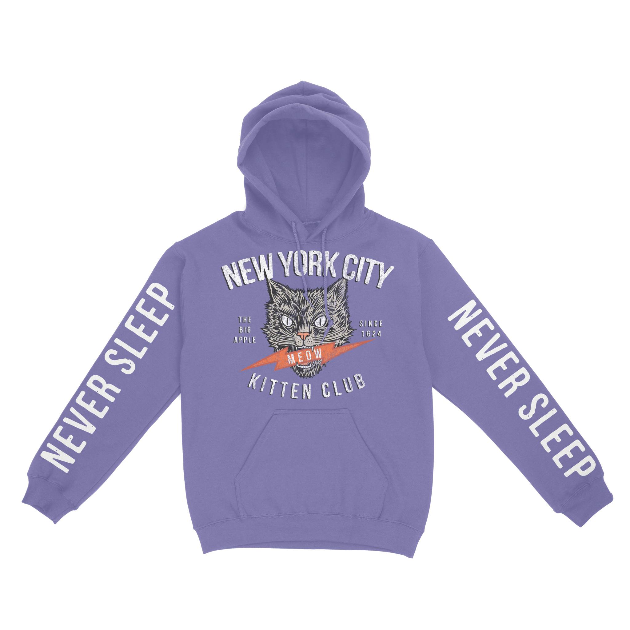 New York Hoodie in Violet - front-sleeves view