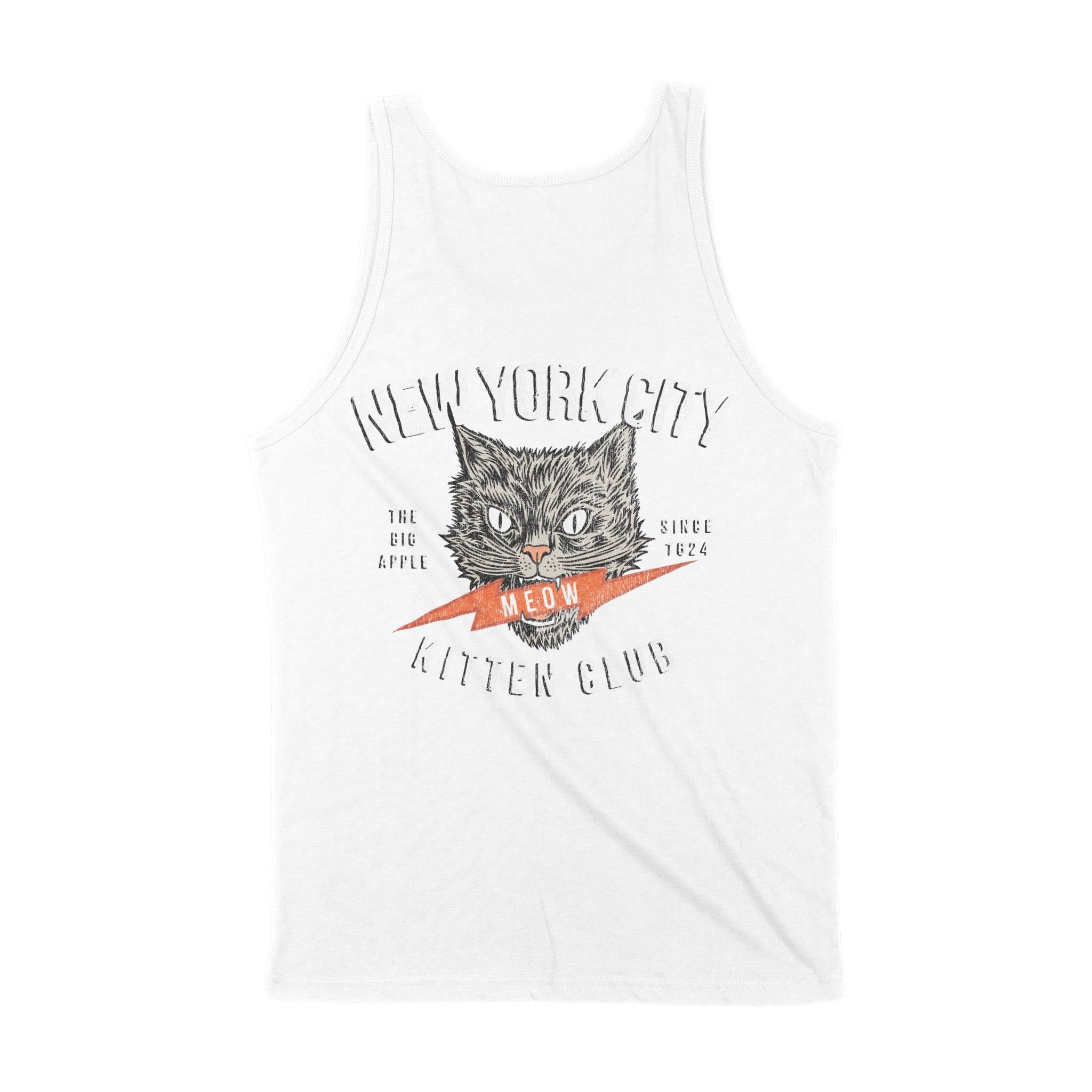 New York Kitten Club Tank Top in White - back view