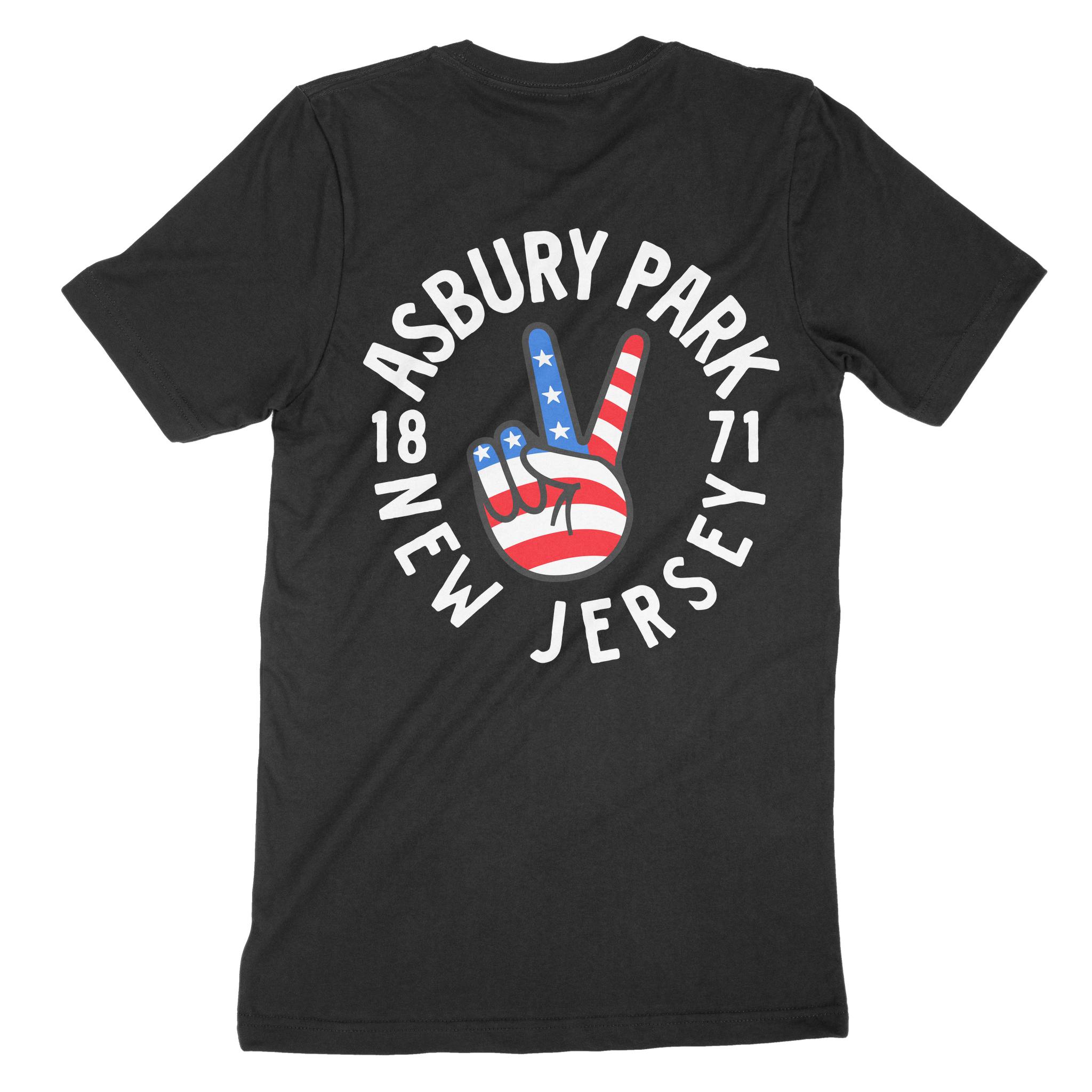 Asbury Park Peace Lover T-Shirt in Black - back view