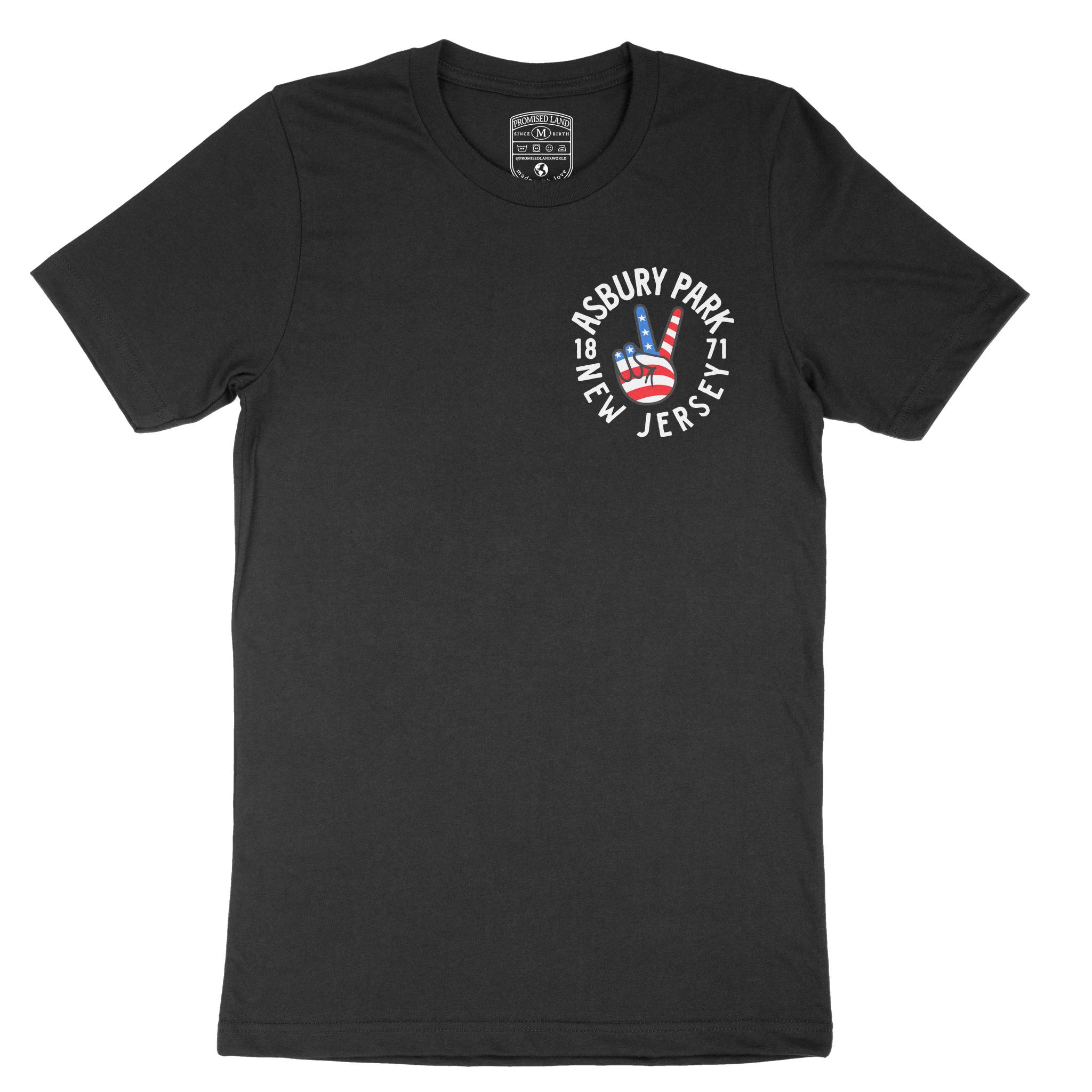 Asbury Park Peace Lover T-Shirt in Black - front view