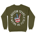 Austin Peace Lover Crewneck Military Green back