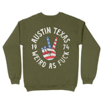 Austin Crewneck in Military Green - back view