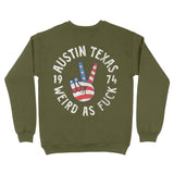Austin Crewneck in Military Green - back view