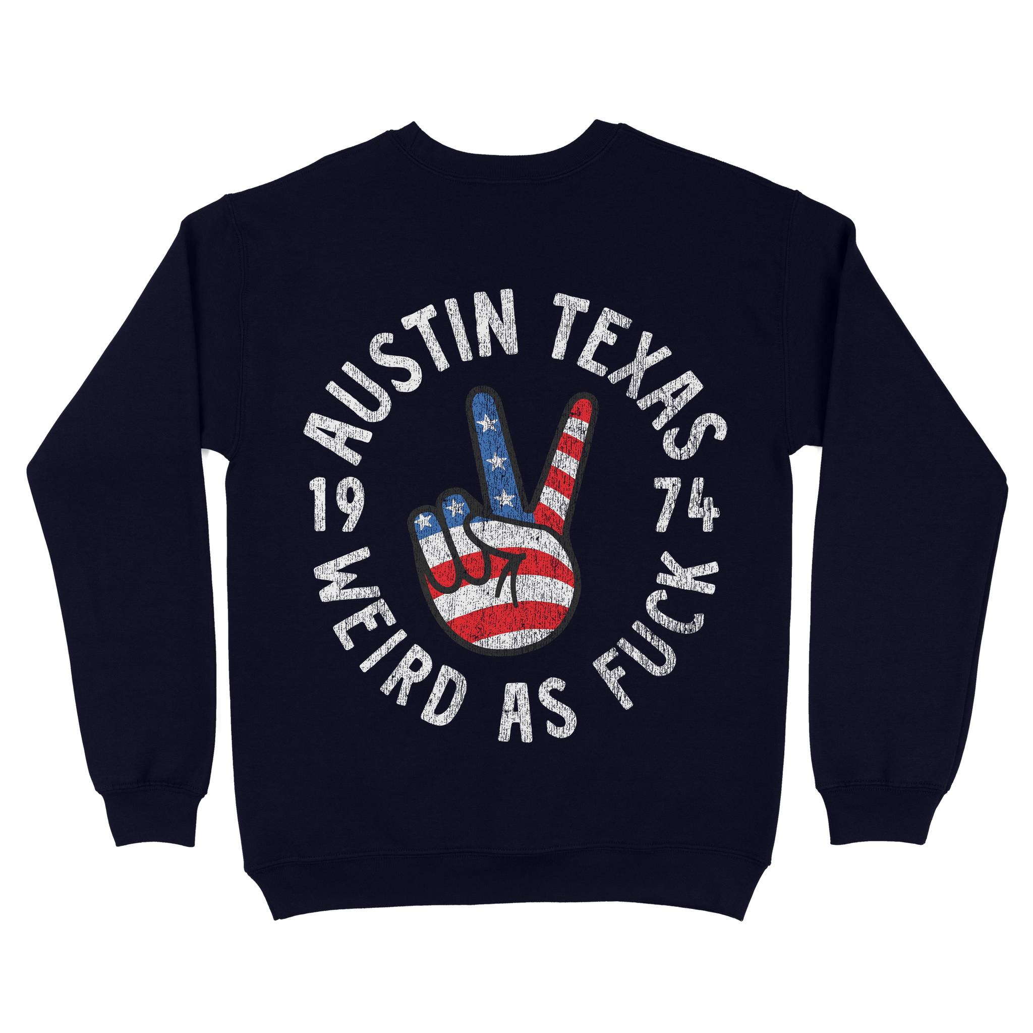 Austin Peace Lover Crewneck Navy back