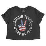 Austin Peace Lover Cropped Tee Black front