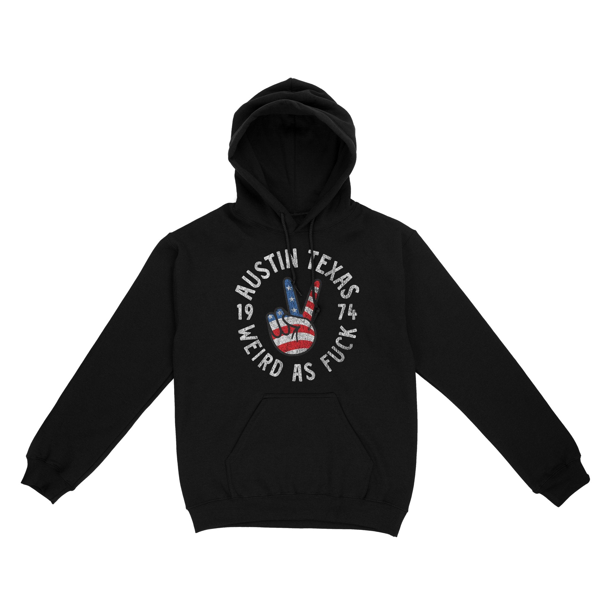 Austin Peace Lover Hoodie Black front