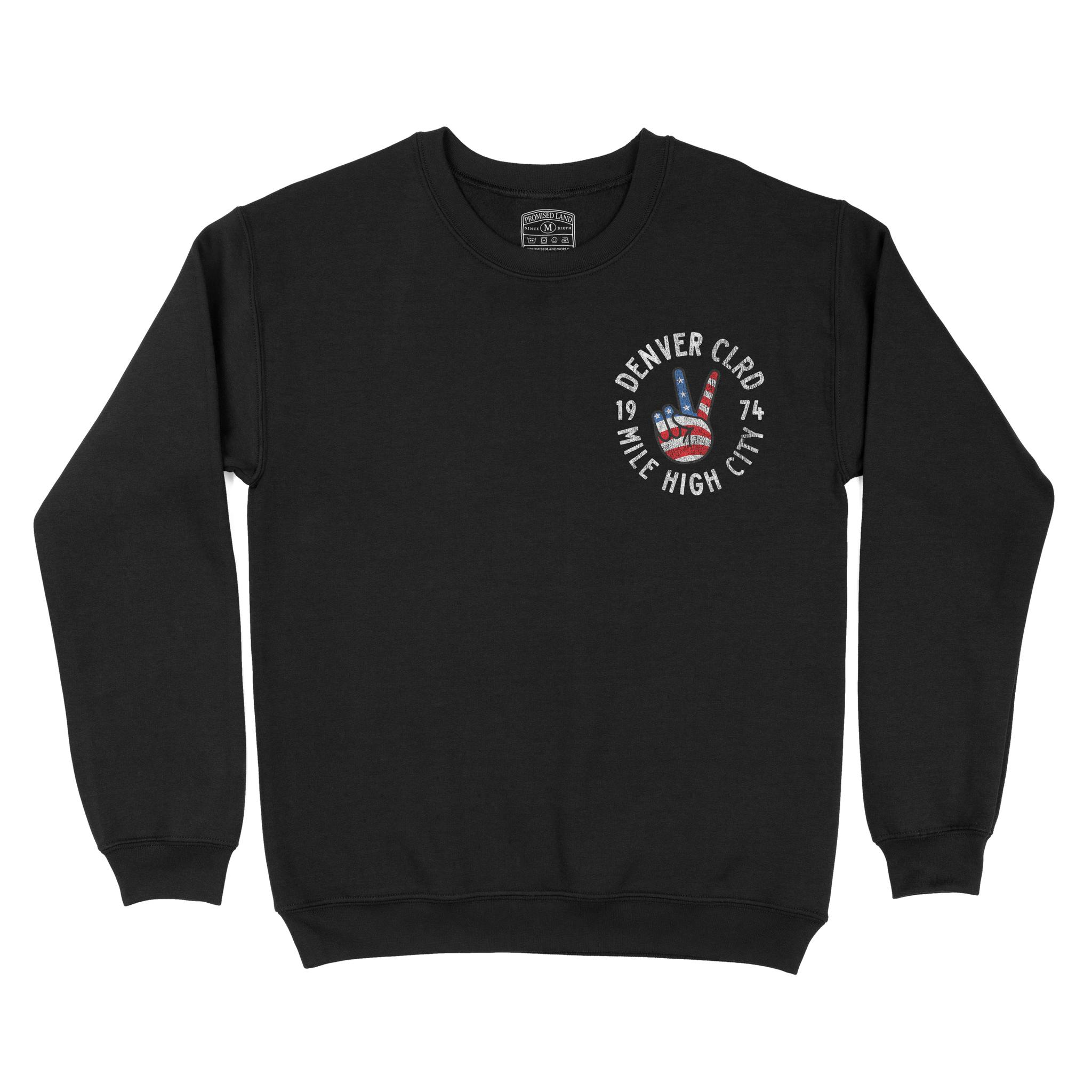 Denver Peace Lover Crewneck Black front