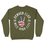 Denver Crewneck in Military Green - back view