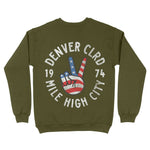 Denver Peace Lover Crewneck Military Green back
