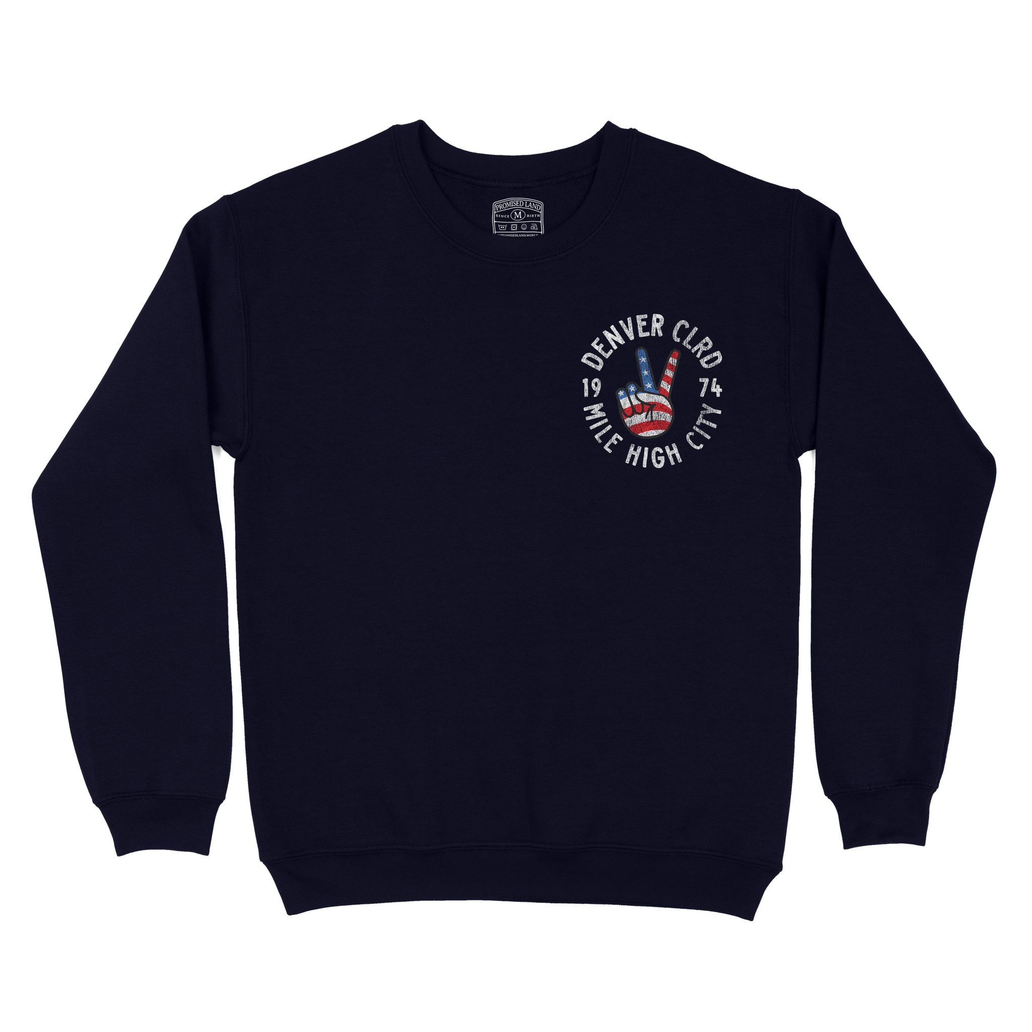Denver Peace Lover Crewneck Navy front