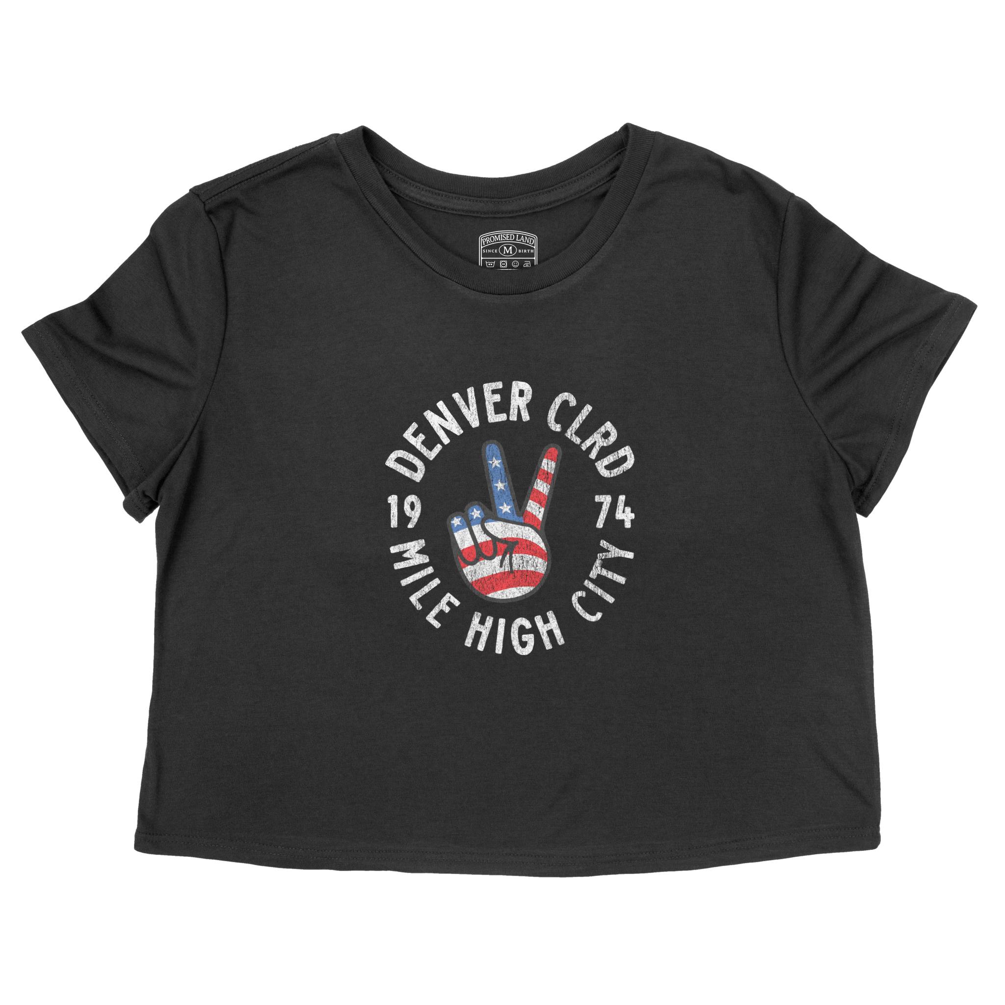 Denver Cropped Tee in Black - front view