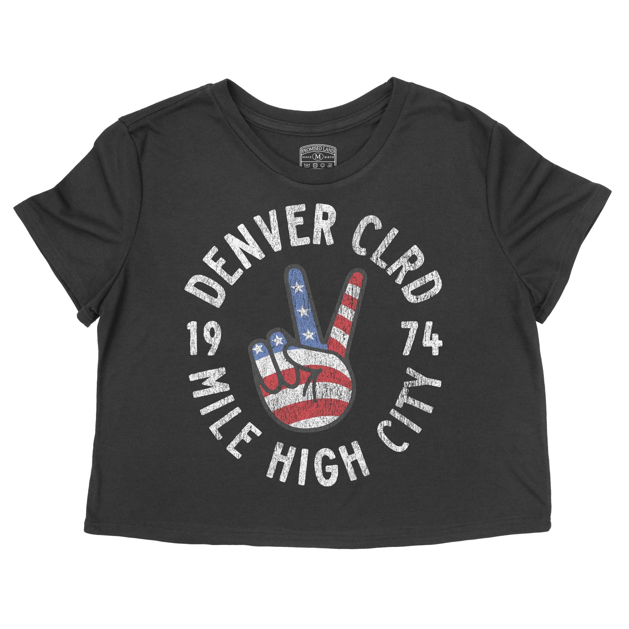 Denver Peace Lover Cropped Tee Black front