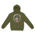 Denver Hoodie in Military Green - front view