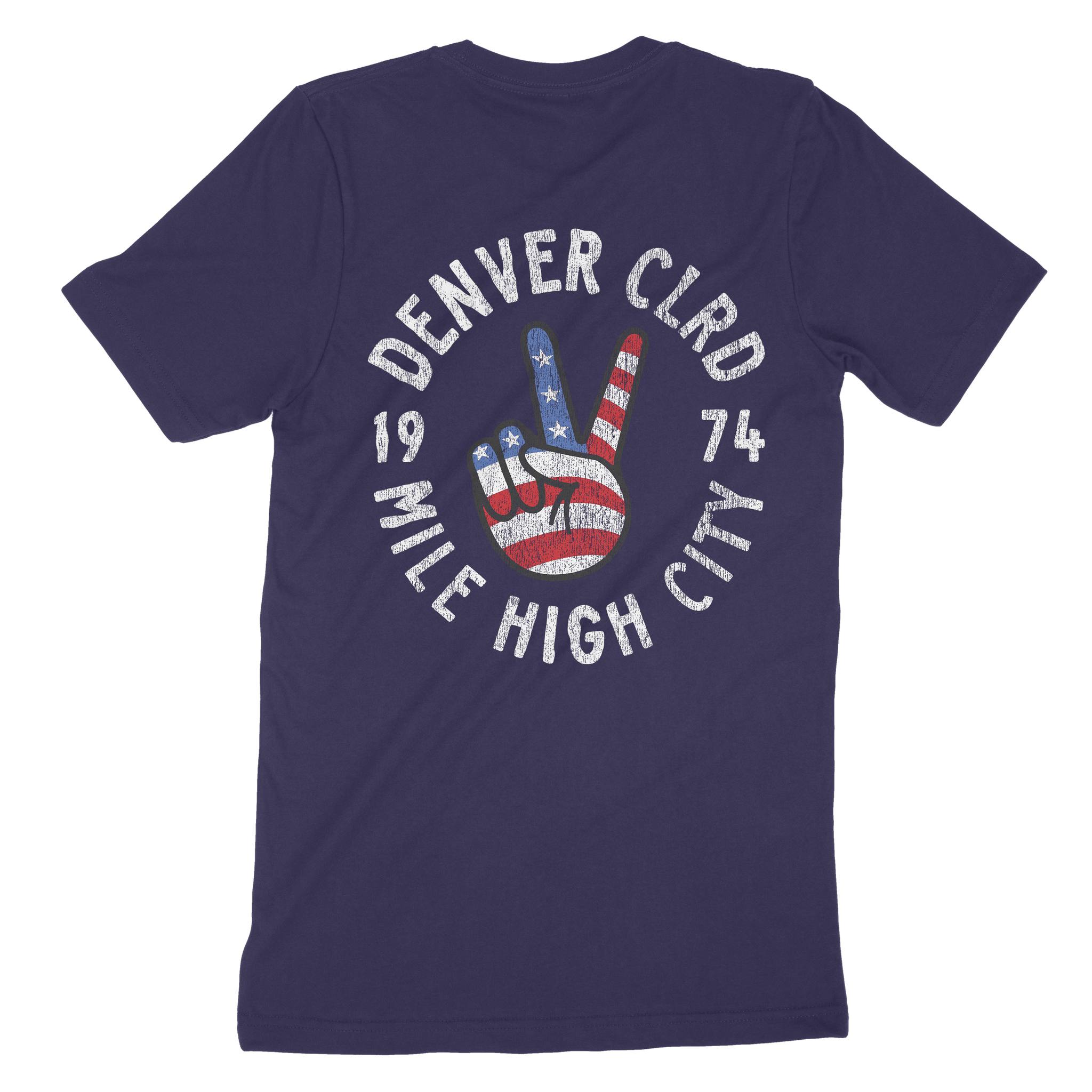 Denver Peace Lover T-Shirt Navy back