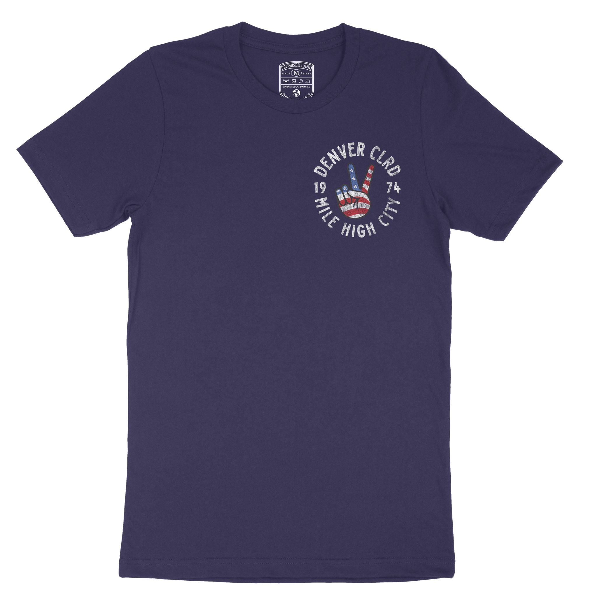 Denver Peace Lover T-Shirt Navy front